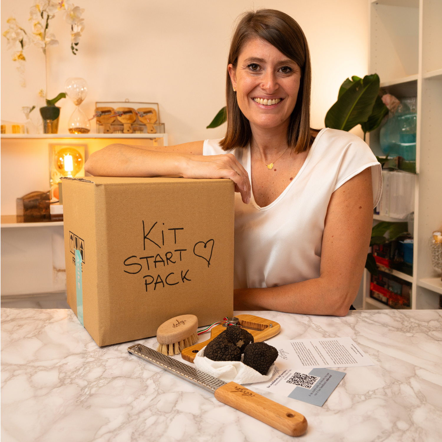 KIT Start Pack - Affetta tartufi + Microplane + Spazzola + Tartufo Nero Uncinato