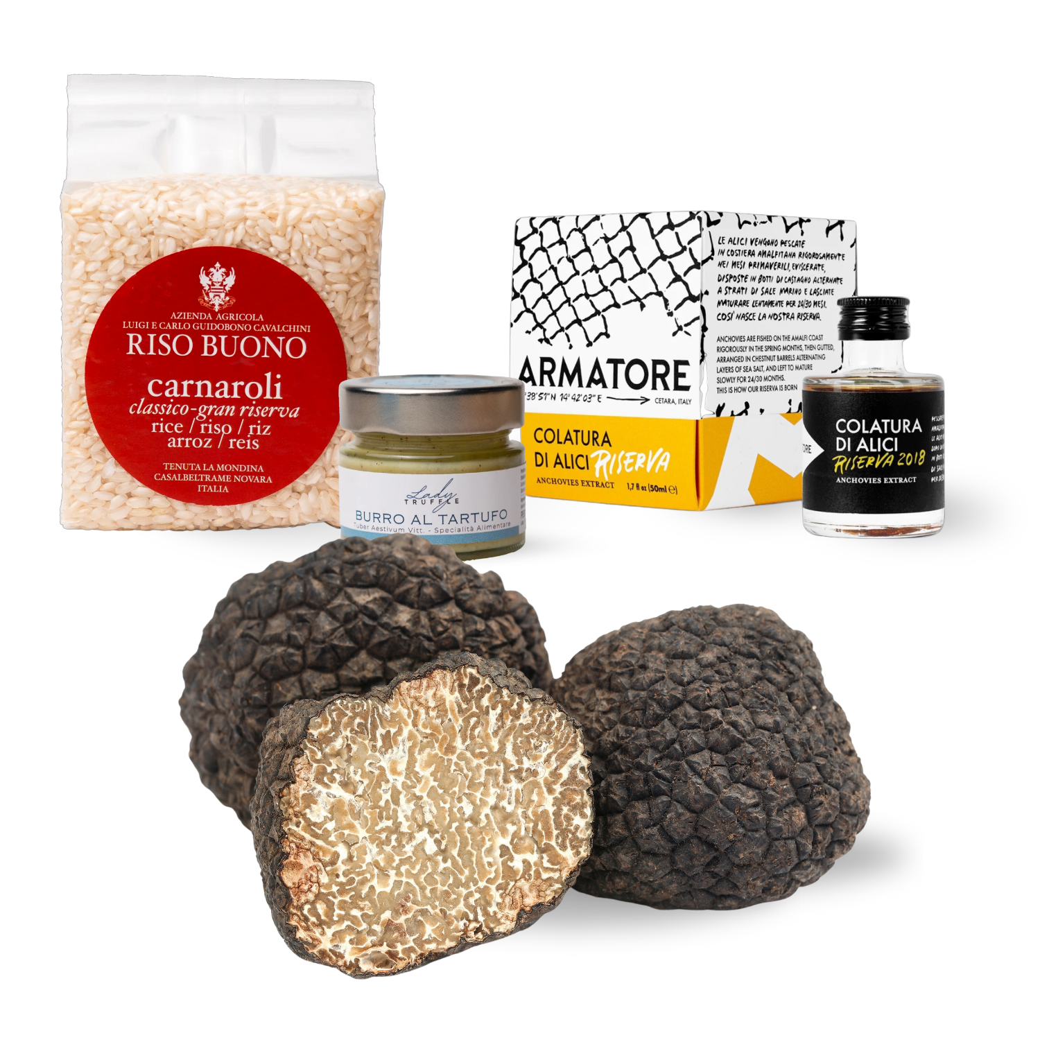 KIT Risotto Colatura di Alici, Burro al tartufo e Tartufo Nero Estivo